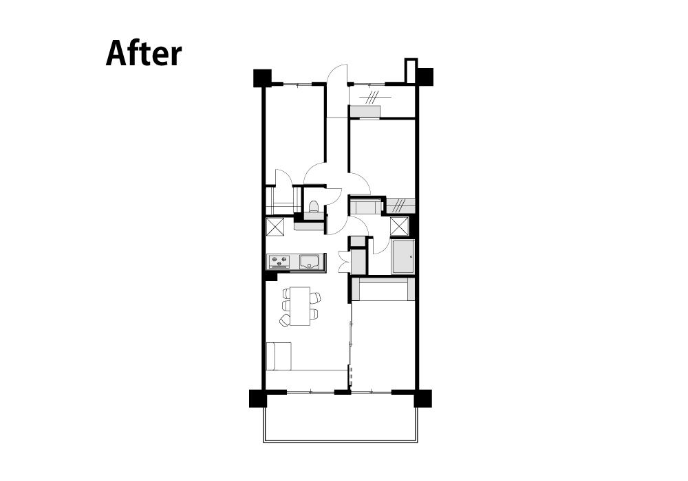 和室を取り払い開放的なLDKへ　ヌックやインナーテラスでくつろぐ、家族の笑顔があふれるリノベ｜埼玉県越谷市