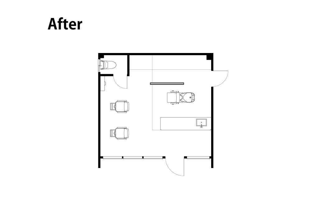 ベンジャミンムーアのオレンジが包むやさしい美容室リノベ｜群馬県高崎市