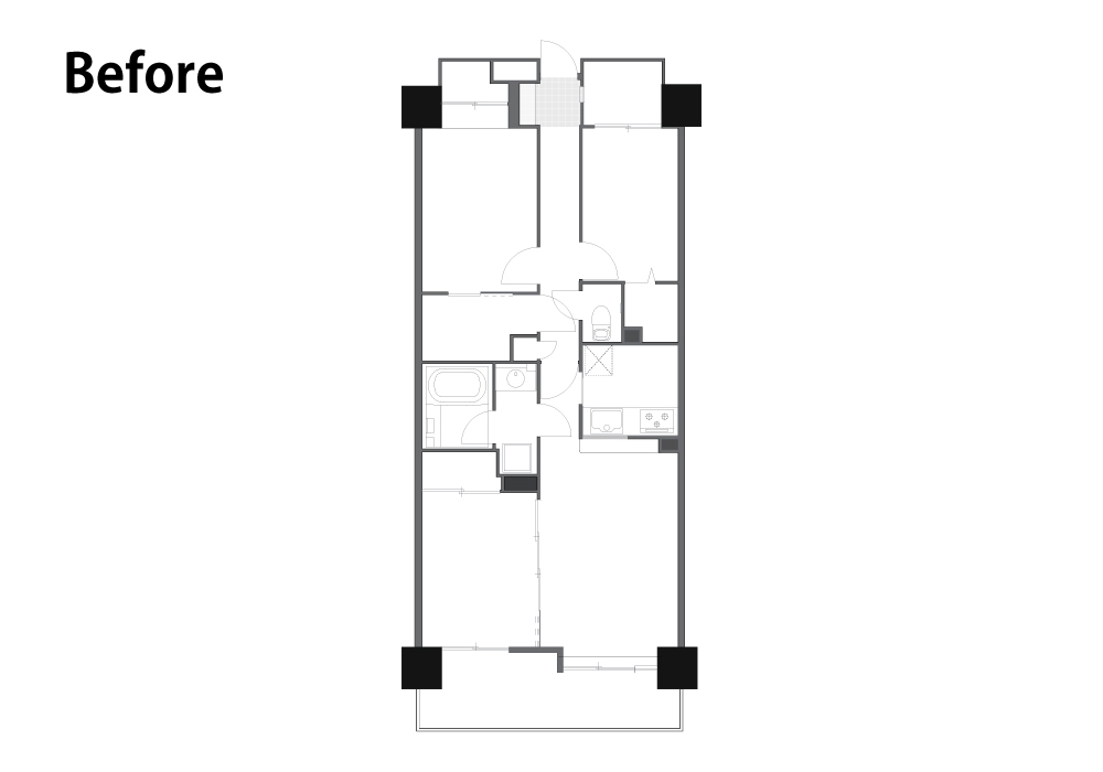 黒で締めたキッチンと木の温もり、回遊動線で整う暮らしを叶えた住まい｜東京都